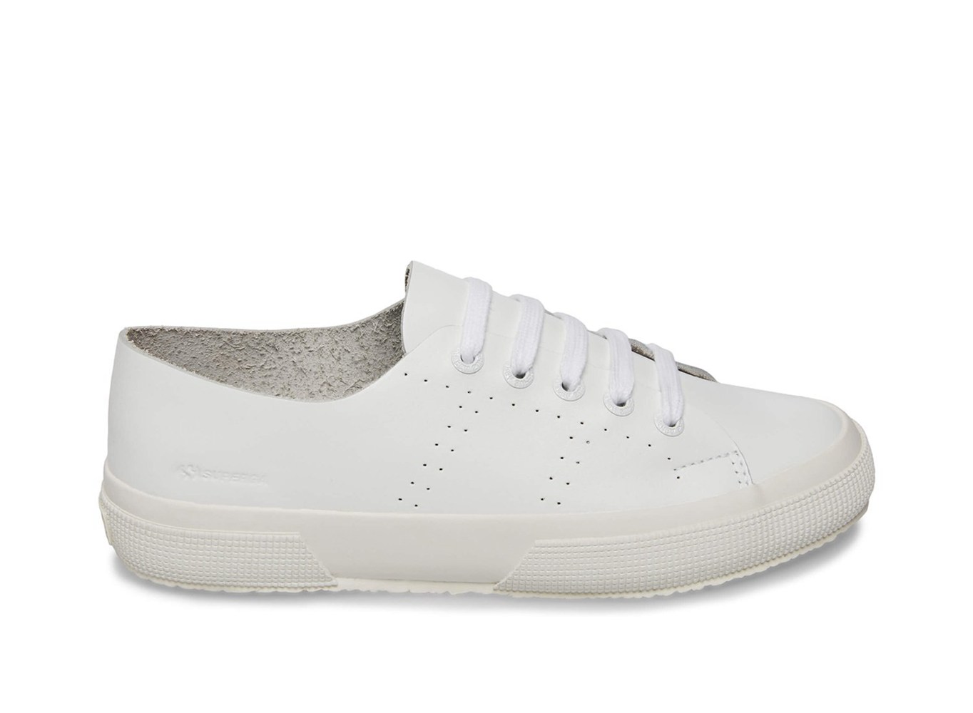 Zapatillas Superga Mujer Blancas - 2750 Rawcutleatheru Cuero - 298037BIT